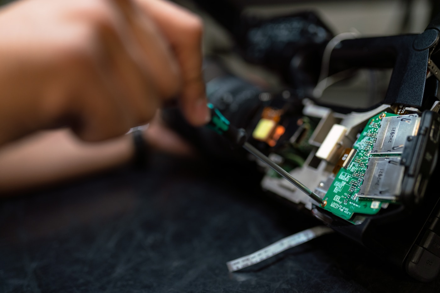 Engineer inspecting electrical cable specifications